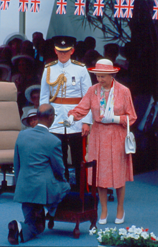 The knighthood of Sir Vassel Johnson, Cayman's first knight, was one of the highlights of the Queen's visit in 1994